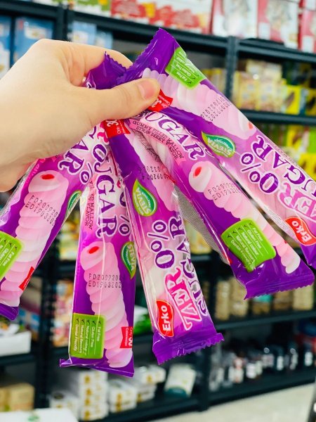 5 اصابع مارشميلو محشي خالي من الجلوتين بدون سكر مضاف